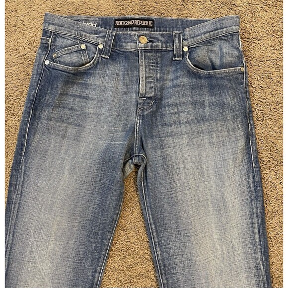 Y2K Vintage Rock and Republic Mens Jeans Retro Z Pocket Denim Straight Size 38 - Picture 10 of 16